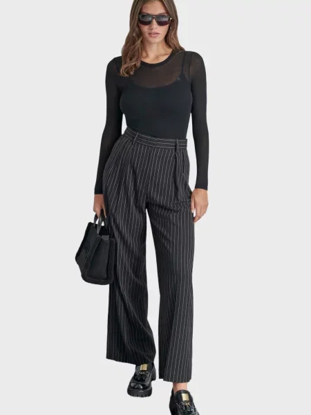 Брюки Dkny в полоску черные