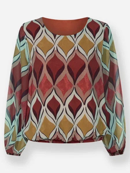 Heine Bluză deschis / maro / portocaliu mandarină / rubiniu albastru