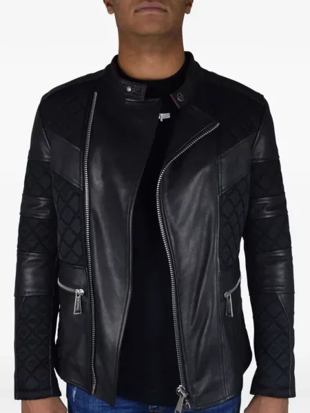 Matlasat geanta de piele Philipp Plein negru