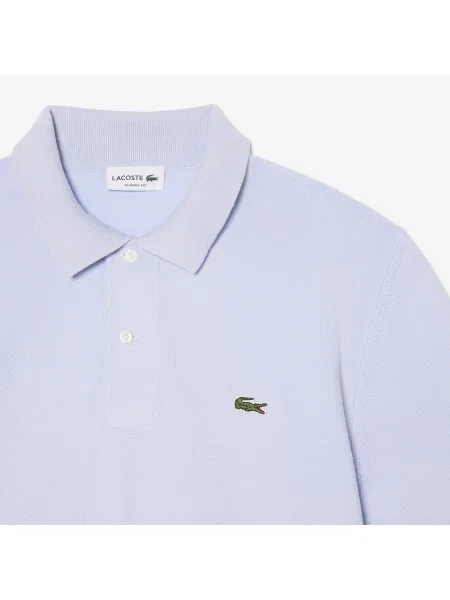 Lacoste Sweter Z Kołnierzykiem Polo Z Krótkim Rękawem Classic Fit Jasnoniebieski niebieski