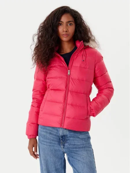 Tommy Jeans Μπουφάν πουπουλένιο Basic κόκκινο