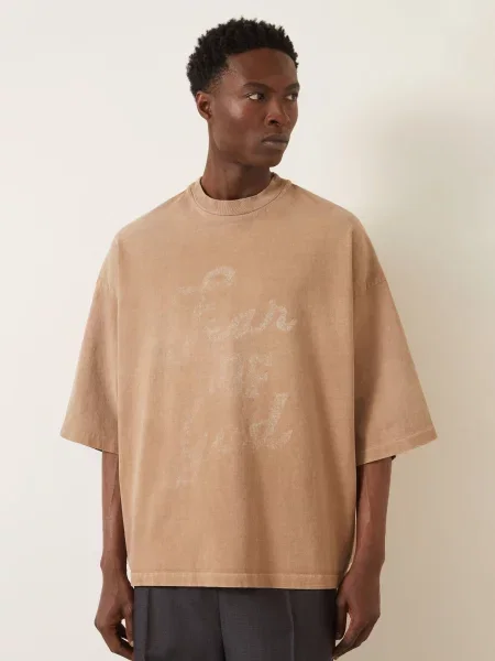 Fear Of God Koszulka Oversize beige beżowa