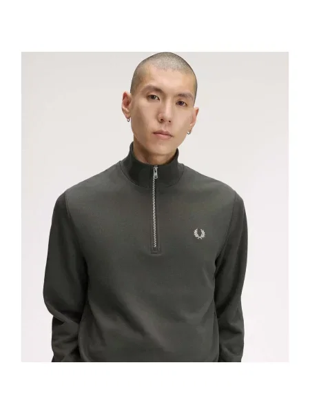 Mikina na zips Fred Perry zelená