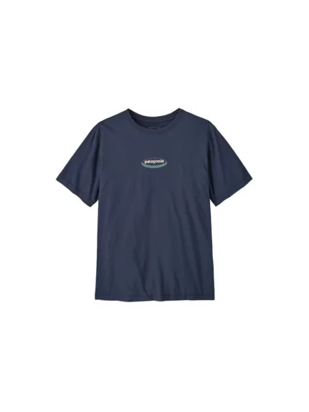 Koszulka Patagonia z logo niebieska