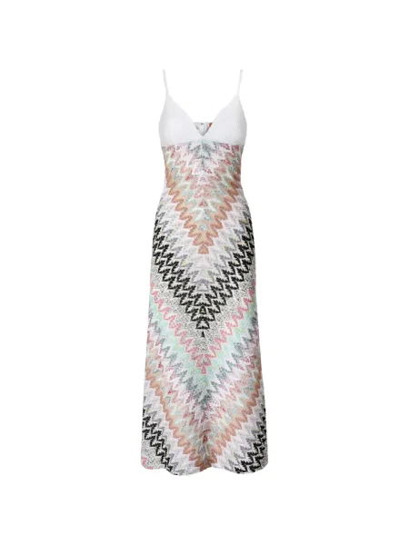 Rochie midi Missoni fără mâneci până la genunchi de costum alb