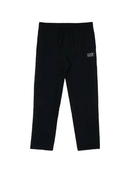 Pantaloni Ea7 Emporio Armani cu imagine alergare cu cordon negru