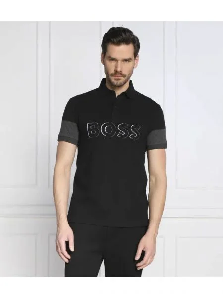 BOSS GREEN Polo Pavel negru