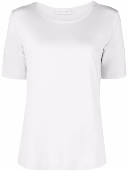 Tricou Le Tricot Perugia cu decolteu în U gri