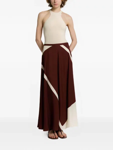 Fustă midi Alberta Ferretti maro