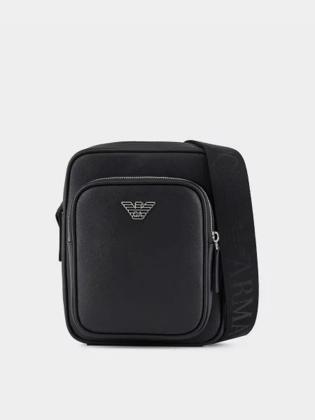 Кожаная сумка Emporio Armani черная