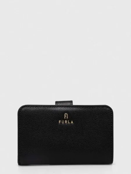 Usnjena denarnica Furla črna