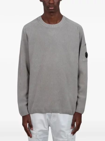 Pulover C.p. Company cu decolteu rotund lung gri