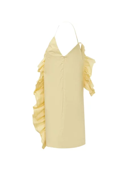 Rochie mini Msgm cu decolteu în V cu volane galben