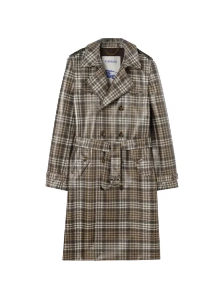 Trenci Burberry în carouri maro