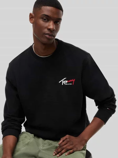 Bluza dresowa z czystej bawełny krój regular fit Tommy Jeans czarna