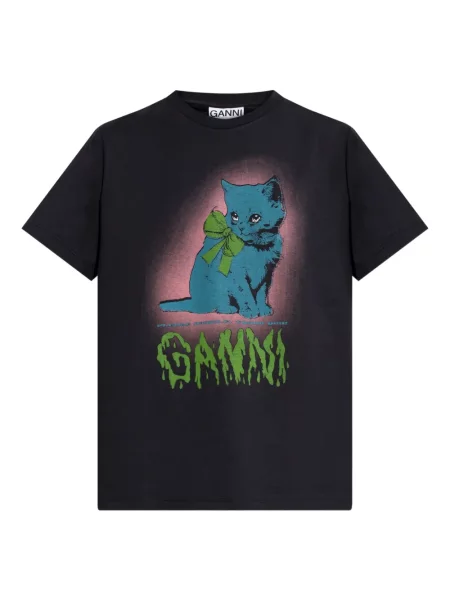 Tricou Ganni cu funde gri