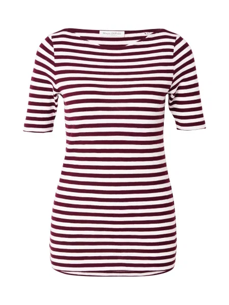 Marc O'Polo Tricou roșu burgundy alb
