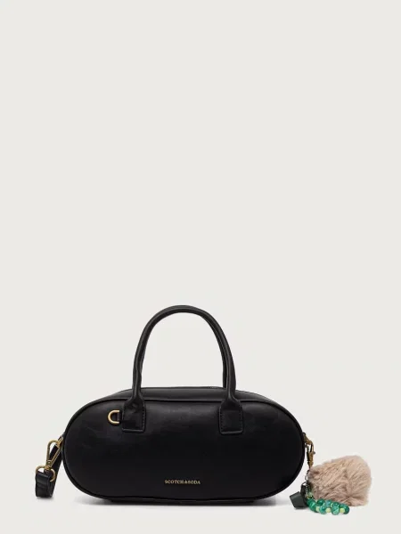 Scotch & Soda torebka bagietka z imitacji skóry czarna