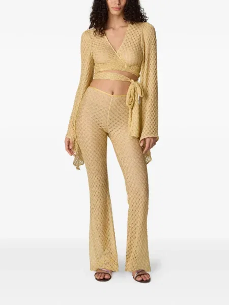 Pantaloni Missoni tricotate auriu