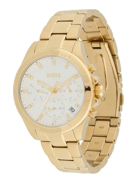 BOSS Ceas analogic Alley / argintiu / transparent auriu