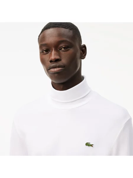 Lacoste Koszulka Z Długim Rękawem I Golfem biała