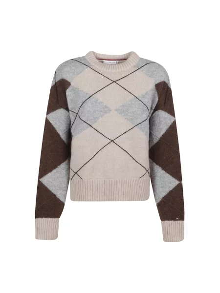 Lniany sweter Tommy Hilfiger z wzorem argyle