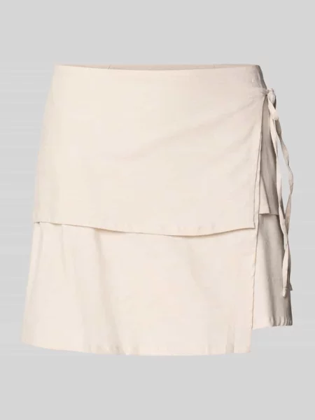 Spódnica mini z dodatkiem lnu model Sina' Jjxx beżowa