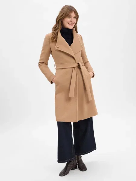 Marie Lund Płaszcz z zawartością wełny Kobiety beżowy|brązowy jednolity 34 beżowy