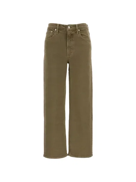 Blugi drepți Citizens Of Humanity cu talie înaltă verde