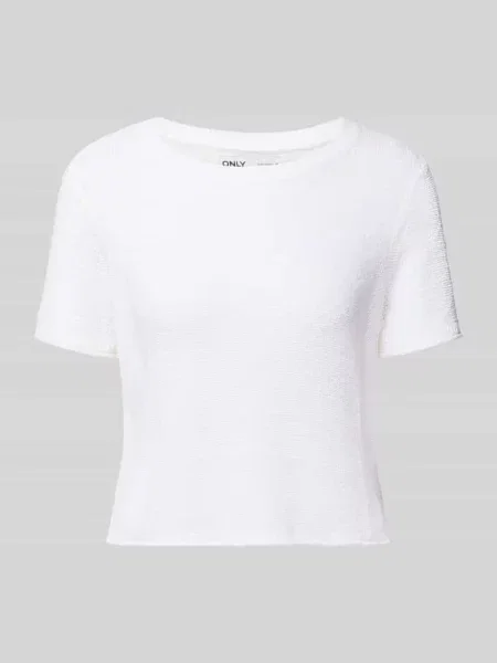 Sweter z dzianiny o kroju regular fit z krótkimi rękawami Model SUNNY' Only biały