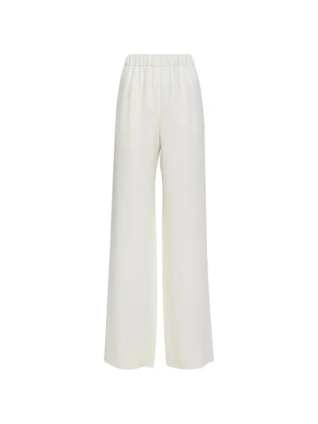 Pantaloni Valentino Garavani de mătase alb