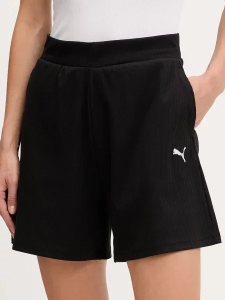 Puma rövidnadrág sima magas derekú fekete