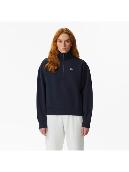 Lacoste Bluza Z Piki Na Ze Stójką granatowa