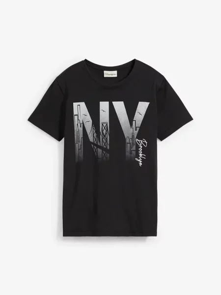 T-shirt z czystej bawełny organicznej czarna