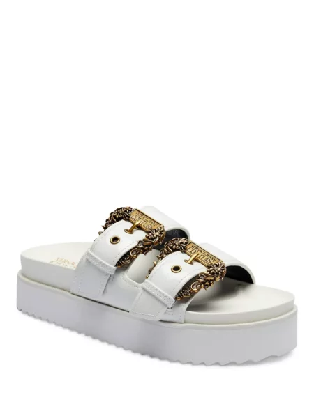 Sandale Versace Jeans Couture cu platformă alb