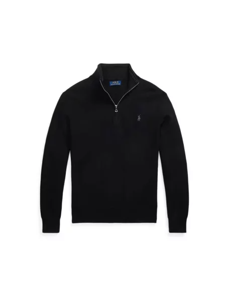 Sweter z dzianiny z wyhaftowanym logo Polo Ralph Lauren czarny