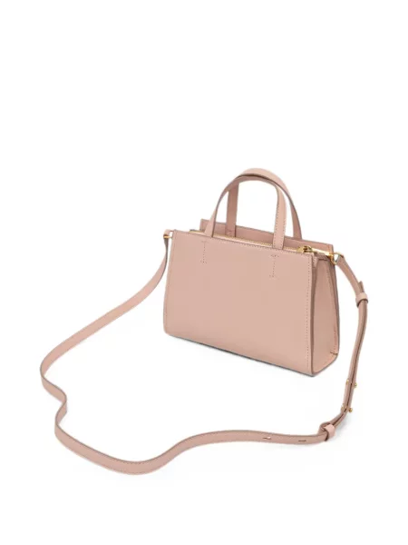 Кожена шопинг чанта Dkny с автограф розово