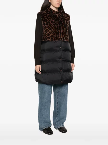 Matlasat vestă Liu Jo cu imagine cu model leopard negru