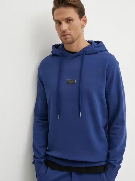 Versace Jeans Couture Bombažen pulover modra