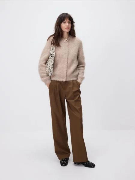 Reserved Штани зі складками золотисто-коричневий коричневі