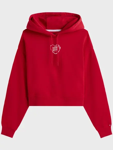Толстовка Tommy Jeans с сердечками красная