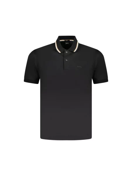 Koszulka polo Boss z nadrukiem czarna