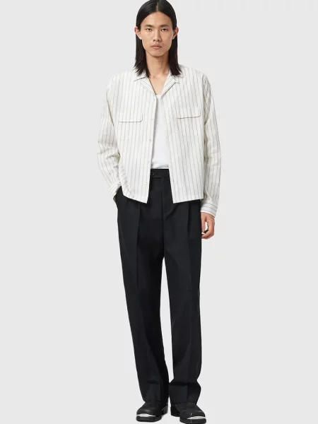 AllSaints pantaloni cu lână TALLIS drept negru