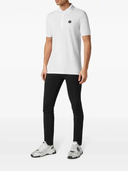 Raštuota polo marškinėliai Philipp Plein balta