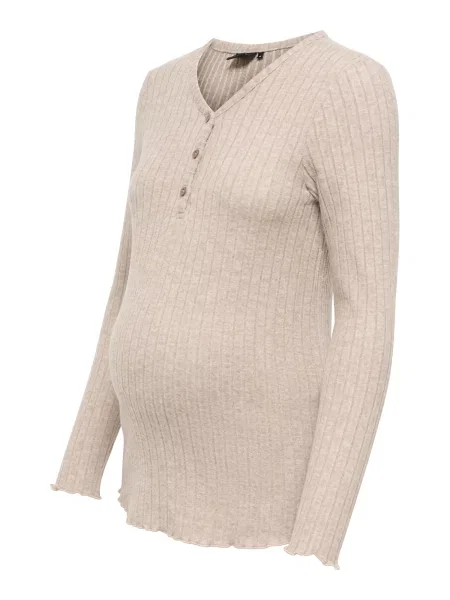 Only Maternity Tricou LOLA deschis maro