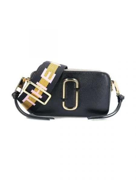 Marc Jacobs De piele geantă poștaș SNAPSHOT negru