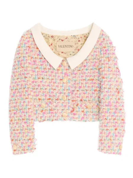 Geacă Valentino Garavani din tweed roz