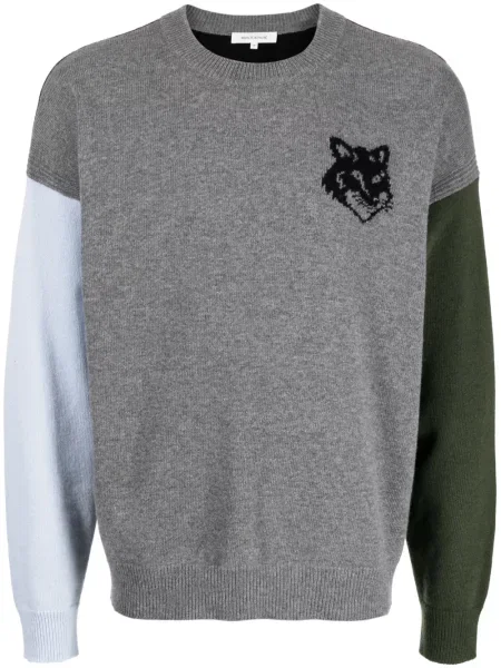Pulover Maison Kitsune de lână gri