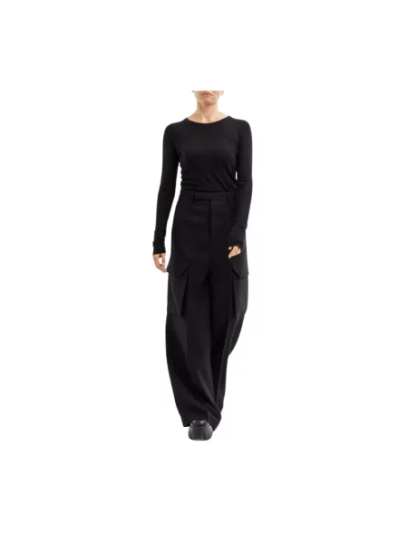 Spodnie cargo Rick Owens wełniane czarne