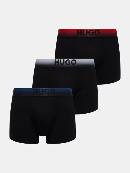 HUGO přiléhavé boxerky s modalem TRUNK TRIPLET SPRAY černé
